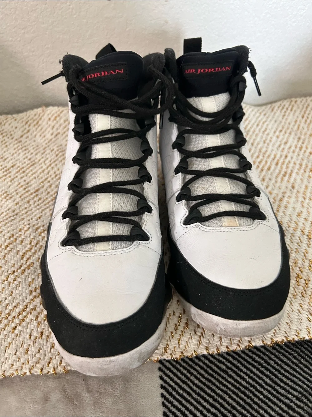 Jordan Men’s White, Black and Red High-Top Sneakers